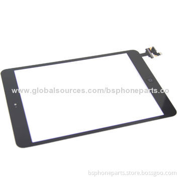 Black Touch Digitizer Screen, Complete + IC Flex Chip + Home Button Flex for iPad Mini